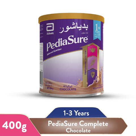 GETIT.QA- Qatar’s Best Online Shopping Website offers PEDIASURE COMPLETE BALANCED NUTRITION WITH CHOCOLATE FLAVOUR STAGE 1+ FOR CHILDREN 1-3 YEARS 400 G at the lowest price in Qatar. Free Shipping & COD Available!