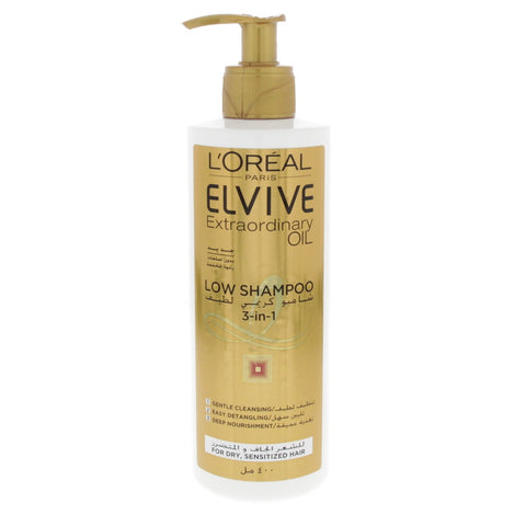 GETIT.QA- Qatar’s Best Online Shopping Website offers L'OREAL ELVIVE EXTRAORDINARY OIL 3 IN 1 LOW SHAMPOO 400 ML at the lowest price in Qatar. Free Shipping & COD Available!