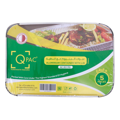 GETIT.QA- Qatar’s Best Online Shopping Website offers QPac Aluminium Container with Lid 5 pcs at the lowest price in Qatar. Free Shipping & COD Available!
