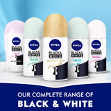 GETIT.QA- Qatar’s Best Online Shopping Website offers NIVEA BLACK & WHITE ANTI-PERSPIRANT FOR WOMEN ROLL ON INVISIBLE SILKY SMOOTH 50 ML at the lowest price in Qatar. Free Shipping & COD Available!