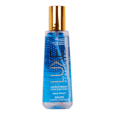 GETIT.QA- Qatar’s Best Online Shopping Website offers LUXE PERFUMERY HAIR AND BODY PERFUME MIST AQUA MOON 236ML at the lowest price in Qatar. Free Shipping & COD Available!