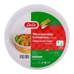 LuLu Round Microwavable Containers with Lids 250 ml 5 pcs