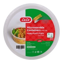 LuLu Round Microwavable Containers with Lids 450 ml 5 pcs