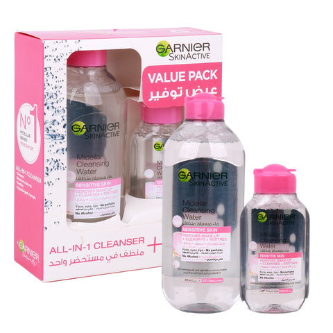 GETIT.QA- Qatar’s Best Online Shopping Website offers GARNIER SKIN ACTIVE MICELLAR CLEANSING WATER SENSITIVE SKIN 400 ML + 100 ML at the lowest price in Qatar. Free Shipping & COD Available!