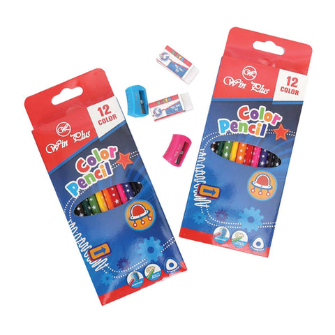 GETIT.QA- Qatar’s Best Online Shopping Website offers WIN PLUS COLOR PENCIL 24'S + ERASER 2'S + SHARPENER 2'S, KR9712732 at the lowest price in Qatar. Free Shipping & COD Available!