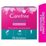 GETIT.QA- Qatar’s Best Online Shopping Website offers CAREFREE PANTY LINERS COTTON FEEL FRESH SCENTED 76 PCS at the lowest price in Qatar. Free Shipping & COD Available!