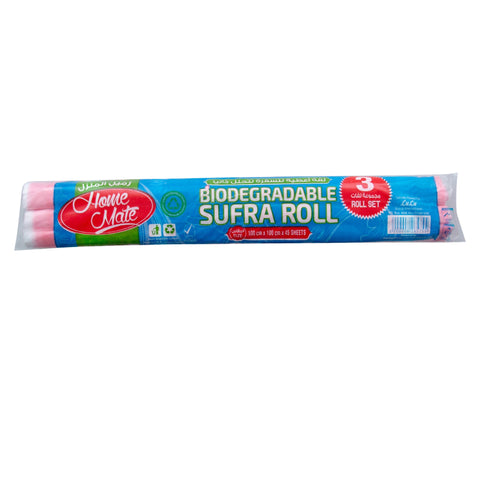 Home Mate Biodegradable Sufra Roll 100 cm x 100 cm 3 x 45 Sheets