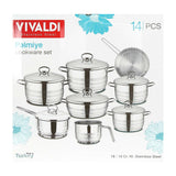 GETIT.QA- Qatar’s Best Online Shopping Website offers VIVALDI STAINLESS STEEL COOKWARE SET 14PCS 0725 MADE IN TURKEY at the lowest price in Qatar. Free Shipping & COD Available!