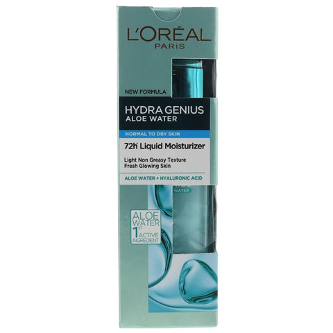 GETIT.QA- Qatar’s Best Online Shopping Website offers L'OREAL PARIS HYDRA GENIUS ALOE WATER NORMAL TO DRY SKIN 70 ML at the lowest price in Qatar. Free Shipping & COD Available!