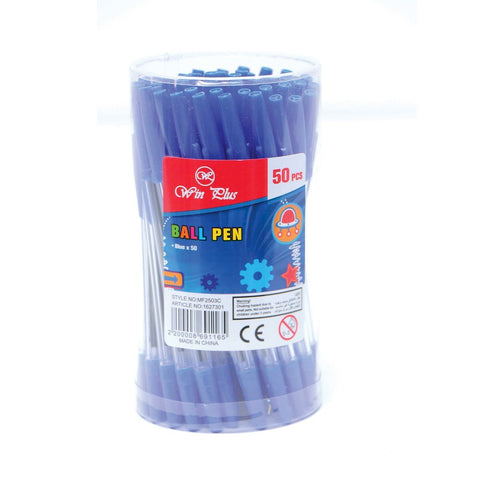 GETIT.QA- Qatar’s Best Online Shopping Website offers WIN PLUS BALL PEN BLUE COLOR, 50PCS, MF2503C at the lowest price in Qatar. Free Shipping & COD Available!