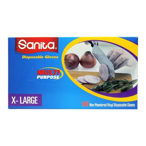 GETIT.QA- Qatar’s Best Online Shopping Website offers SANITA DISPOSABLE VINYL GLOVES NON-POWDERED X-LARGE 100 PCS at the lowest price in Qatar. Free Shipping & COD Available!