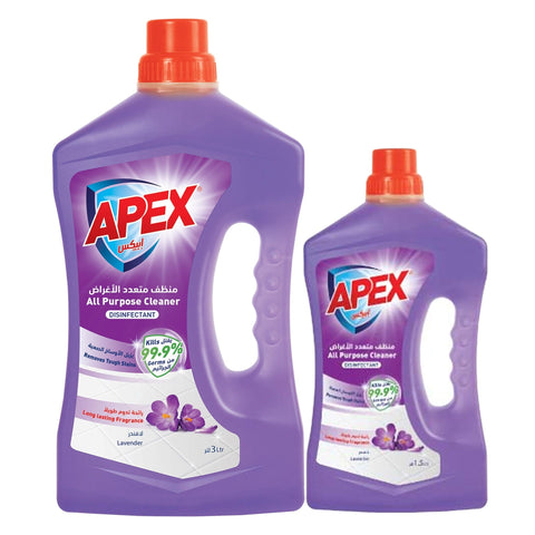 Apex All Purpose Cleaner Disinfectant Lavender 3 Litres + 1.5 Litres