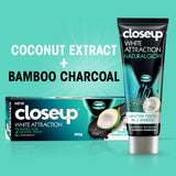 GETIT.QA- Qatar’s Best Online Shopping Website offers CLOSEUP WHITE ATTRACTION TOOTHPASTE COCONUT EXTRACT & BAMBOO CHARCOAL 75 ML at the lowest price in Qatar. Free Shipping & COD Available!