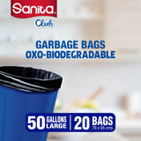 GETIT.QA- Qatar’s Best Online Shopping Website offers SANITA CLUBÂ GARBAGE BAGS OXO-BIODEGRADABLE LARGE 50 GALLONS SIZE 76 X 95CMS 20PCS at the lowest price in Qatar. Free Shipping & COD Available!