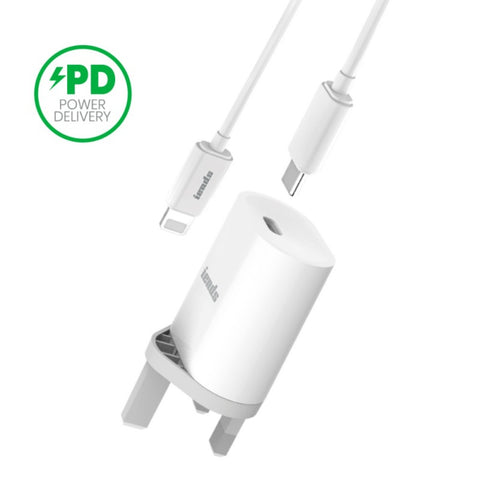 GETIT.QA- Qatar’s Best Online Shopping Website offers IENDS POWER DELIVERY WALL CHARGER WITH USB-C TO LIGHTNING CABLE WHITE AD994 at the lowest price in Qatar. Free Shipping & COD Available!