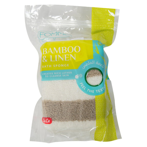 GETIT.QA- Qatar’s Best Online Shopping Website offers FOMME BAMBOO & LINEN BATH SPONGE 1 PC at the lowest price in Qatar. Free Shipping & COD Available!