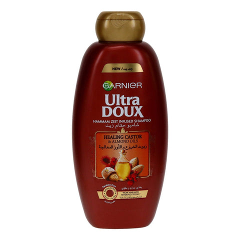 GETIT.QA- Qatar’s Best Online Shopping Website offers GARNIER SHAMPOO ULTRA DOUX HEALING CASTOR & ALMOND OILS 600 ML at the lowest price in Qatar. Free Shipping & COD Available!