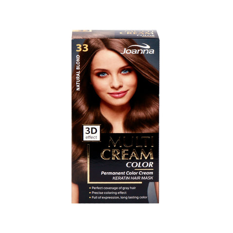 GETIT.QA- Qatar’s Best Online Shopping Website offers JOANNA PERMANENT HAIR COLOR CREAM 33 NATURAL BLOND 1PKT at the lowest price in Qatar. Free Shipping & COD Available!