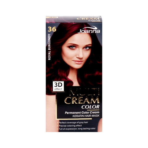 GETIT.QA- Qatar’s Best Online Shopping Website offers JOANNA PERMANENT HAIR COLOR CREAM 36 ROYAL BURGUNDY 1PKT at the lowest price in Qatar. Free Shipping & COD Available!