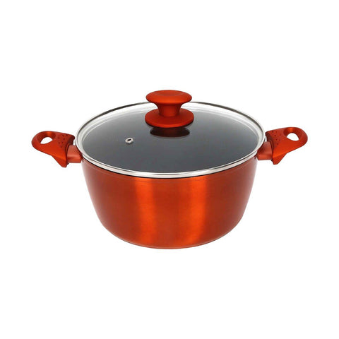 GETIT.QA- Qatar’s Best Online Shopping Website offers CHEFLINE DZN28 INDUCTION BASE CERAMIC NATURAL COATING DUTCH OVEN-- 28 CM-- RED at the lowest price in Qatar. Free Shipping & COD Available!