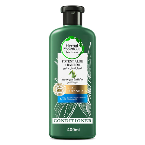 Herbal Essences Hair Strengthening Sulfate Free Potent Aloe Vera + Bamboo Natural Conditioner for Dry Hair 400 ml