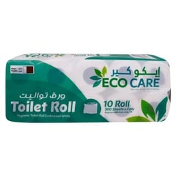 Eco Care Toilet Roll 2ply Value Pack 10 x 300 Sheets