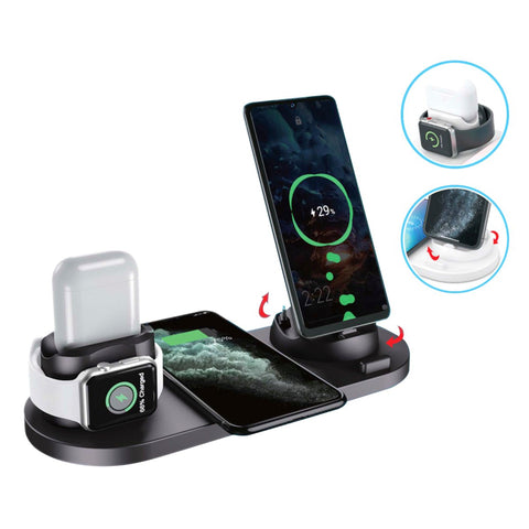 GETIT.QA- Qatar’s Best Online Shopping Website offers IKON IK-CS01 WIRELESS CHARGING STATION WITH STAND CHARGING DOCK at the lowest price in Qatar. Free Shipping & COD Available!