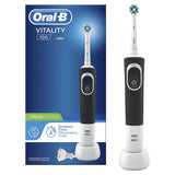 GETIT.QA- Qatar’s Best Online Shopping Website offers ORAL-B VITALITY CROSS ACTION RECHARGEABLE ELECTRIC TOOTHBRUSH D100.413.1 BLACK at the lowest price in Qatar. Free Shipping & COD Available!