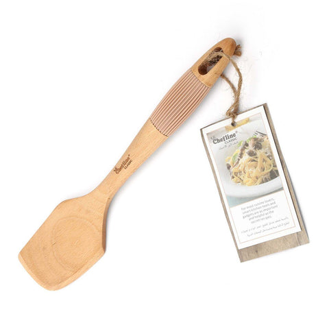 GETIT.QA- Qatar’s Best Online Shopping Website offers CHEFLINE WOODEN TURNER WITH SILICON GRIP-- S32 at the lowest price in Qatar. Free Shipping & COD Available!