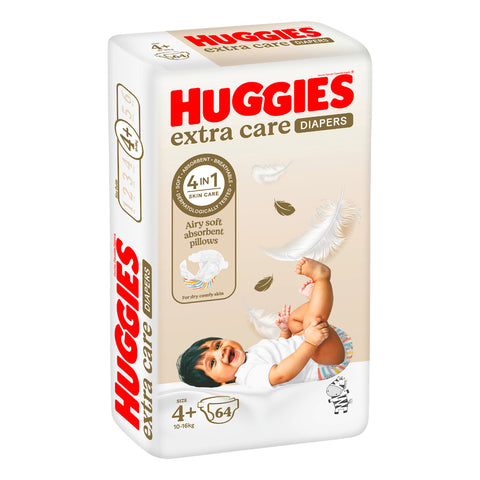 ETIT.QA- Qatar’s Best Online Shopping Website offers HUGGIES EXTRA CARE SIZE 4+ 10 -16 KG JUMBO PACK 64 PCS at the lowest price in Qatar. Free Shipping & COD Available!