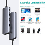 GETIT.QA- Qatar’s Best Online Shopping Website offers TRANDS TYPE-C 4 PORT HUB WITH PD CHARGING TR-CR5826 at the lowest price in Qatar. Free Shipping & COD Available!