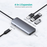 GETIT.QA- Qatar’s Best Online Shopping Website offers TRANDS TYPE-C 4 PORT HUB WITH PD CHARGING TR-CR5826 at the lowest price in Qatar. Free Shipping & COD Available!