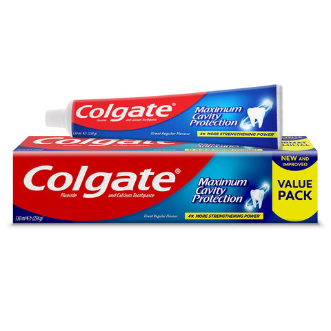 GETIT.QA- Qatar’s Best Online Shopping Website offers COLGATE MAXIMUM CAVITY PROTECTION GREAT REGULAR FLAVOUR TOOTHPASTE 150 ML at the lowest price in Qatar. Free Shipping & COD Available!