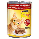 GETIT.QA- Qatar’s Best Online Shopping Website offers PURINA FRISKIES WET CAT FOOD BEEF AND VEGETABLES IN CHUNKPOUND 400 G at the lowest price in Qatar. Free Shipping & COD Available!