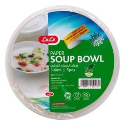 LuLu Paper Soup Bowl with Lid 500 ml 5 pcs