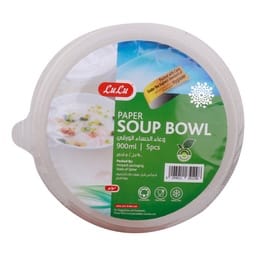 LuLu Paper Soup Bowl + Lids 900 ml 5 pcs