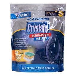 Crystale All in 1 Lemon Fresh Dishwasher Tablets 26 pcs