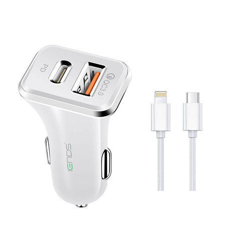 GETIT.QA- Qatar’s Best Online Shopping Website offers IENDS CAR CHARGER WITH DUAL PORTS (TYPE-C AND USB)AD657, WHITE at the lowest price in Qatar. Free Shipping & COD Available!