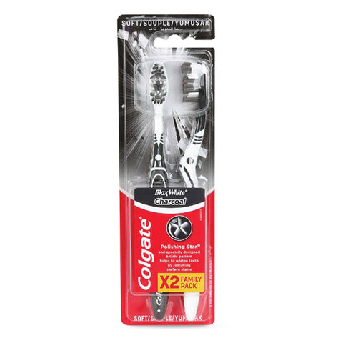 GETIT.QA- Qatar’s Best Online Shopping Website offers COLGATE TOOTHBRUSH CHARCOAL MAX WHITE SOFT 2 PCS at the lowest price in Qatar. Free Shipping & COD Available!