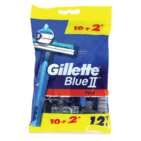 GETIT.QA- Qatar’s Best Online Shopping Website offers GILLETTE BLUE II PLUS MEN'S DISPOSABLE RAZOR 10+2 at the lowest price in Qatar. Free Shipping & COD Available!