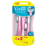 GETIT.QA- Qatar’s Best Online Shopping Website offers GILLETTE VENUS SENSITIVE DISPOSABLE RAZOR 4+2 at the lowest price in Qatar. Free Shipping & COD Available!