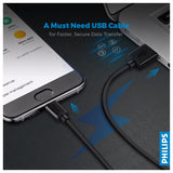 GETIT.QA- Qatar’s Best Online Shopping Website offers PHILIPS USB-A TO MICRO USB CABLE BLACK 1.2M -DLC3104U/00 at the lowest price in Qatar. Free Shipping & COD Available!