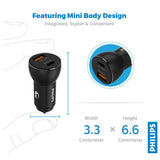 GETIT.QA- Qatar’s Best Online Shopping Website offers PHILIPS 30W PD+QC CAR CHARGER -DLP2521/00 at the lowest price in Qatar. Free Shipping & COD Available!