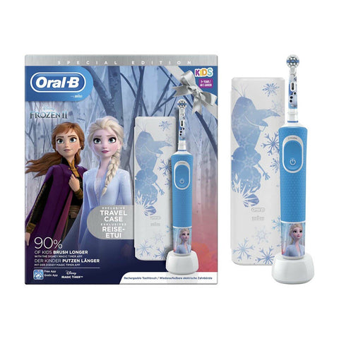 GETIT.QA- Qatar’s Best Online Shopping Website offers ORAL-B D100 VITALITY RECHARGEABLE KIDS TOOTHBRUSH WITH TRAVEL CASE D100.414 2K-FROZEN at the lowest price in Qatar. Free Shipping & COD Available!