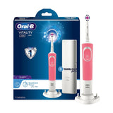 GETIT.QA- Qatar’s Best Online Shopping Website offers ORAL-B D100 VITALITY CROSS ACTION RECHARGEABLE TOOTHBRUSH WITH TRAVEL CASE D100.414.1X W PINK at the lowest price in Qatar. Free Shipping & COD Available!