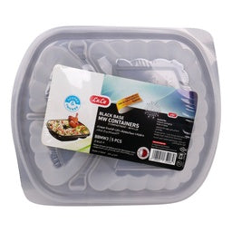 LuLu Black Base Microwave Container 3 Compartments with Lid 5 pcs