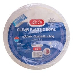 LuLu Clear Plastic Bowl with Lid 500 ml 20 pcs