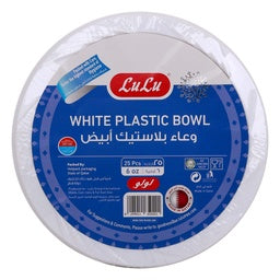 LuLu White Plastic Bowl 6 oz 25 pcs