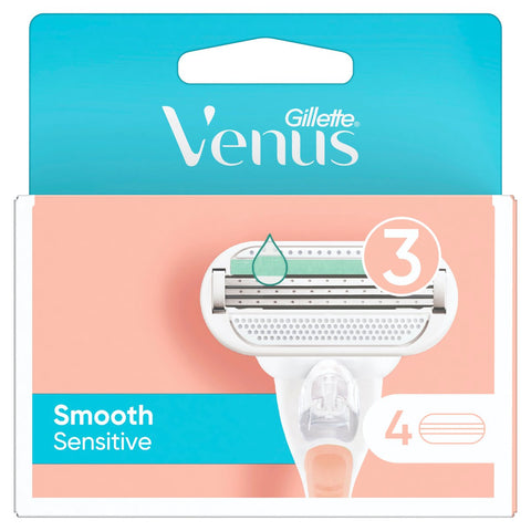 GETIT.QA- Qatar’s Best Online Shopping Website offers VENUS SMOOTH SENSITIVE WOMEN'S RAZOR BLADE REFILLS 4 PCS at the lowest price in Qatar. Free Shipping & COD Available!