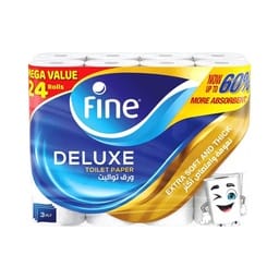 Fine Deluxe Toilet Paper 3ply 24 x 140 Sheets